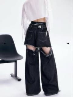 ANDWANG back cutout denim pantsのサムネイル
