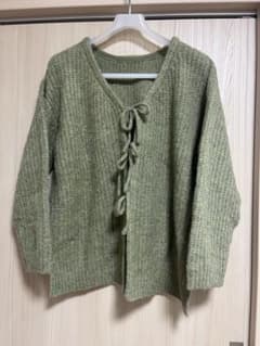 LOWRYS FARM 前後2way リボンカーディガン F カーキのサムネイル