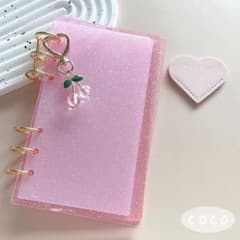 アクリルバインダー A6 貯金 リフィル ハート ラメ ピンク さくらんぼ