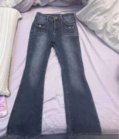 裏起毛 フレアデニムパンツのサムネイル