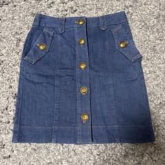 バーバリーブルーレーベル 金ボタン デニムスカート 36 正規品 - メルカリ