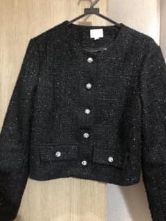 H&M ツイードジャケット M ブラックのサムネイル