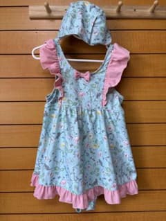 花柄ワンピース水着 120cm 帽子付きのサムネイル