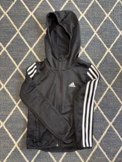【120㎝】adidas キッズ ジャージ パーカー 黒のサムネイル