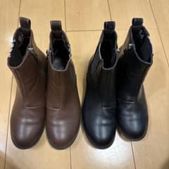 NUOVO Girl ブーツ 23cm 2足セット　黒・茶のサムネイル