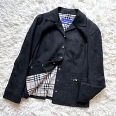 バーバリーブルーレーベル フェイクレザー ジャケット ブラック ノバ