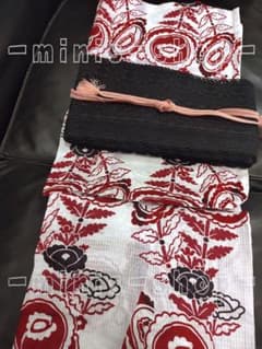 アナスイ ANNASUI 浴衣 綿紅梅 変わり織り 染め抽象花葉柄 夏用単衣 
