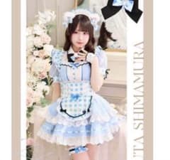 ラブポップギンガムキティ メイド ブルー 水色 Malymoon マリームーン
