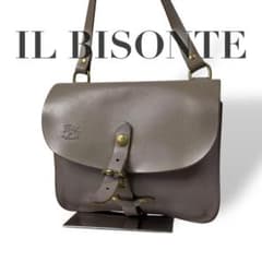 4680 IL BISONTE イルビゾンテ ショルダーバッグ レザー グレー - メルカリ