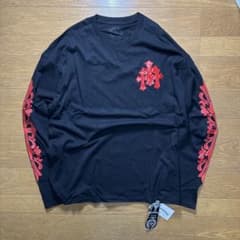 クロムハーツ 黒ロンT クロスレザーパッチ - メルカリ