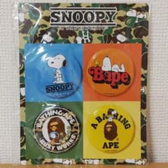 伊勢丹コラボ限定☆A BATHING APE × SNNOPYノベルティ缶バッチ 伊勢丹コラボ限定☆A BATHING APE × SNNOPYノベルティ缶バッチ - メルカリ