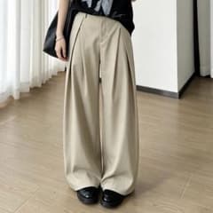 【ベージュ】ワイドパンツ ユニセックス y2K ストリート系 モード系 Mサイズのサムネイル