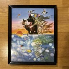 ■新品未使用■　藤城清治額入りポスター　2点おまとめ 藤城清治 ポスター 白フレーム付 - メルカリ