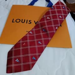 Louis Vuitton Cup ネクタイ レッド チェック 正規品 - メルカリ