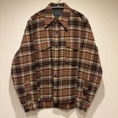 70s Pendleton ウールシャツ チェック ブラウン系 状態良好のサムネイル
