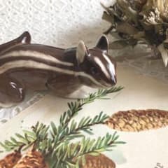 ロモノーソフ　フィギュリン（フィギュア)置物 りす　希少シマリス　お探しの方に♪ ロモノーソフ フィギュリン（フィギュア)置物 りす 希少シマリス お