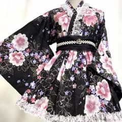 S③浴衣ドレス 地雷系 量産型 姫ギャル ロリータ 大人 ♡帯付き