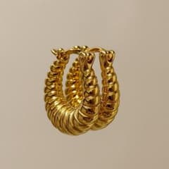 K18YG イエローゴールド フープピアス ピアス リングピアス ツイスト 