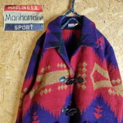 108 USA古着 ダッフルコート　チマヨ柄　size:L