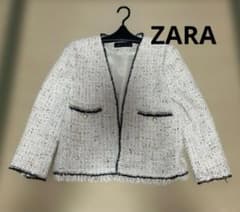 ZARA ツイード　ジャケット　ノーカラー　ラメのサムネイル