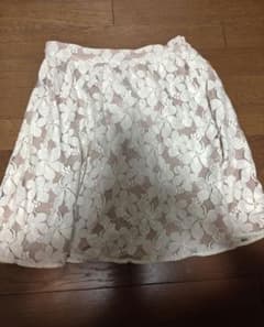 index花柄レース フレアスカート ピンク ホワイトのサムネイル