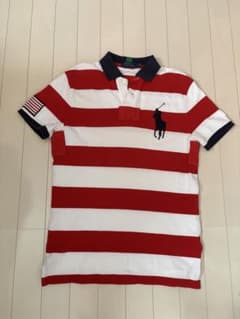 【美品】POLO RALPH LAUREN ポロシャツ レッド ホワイトのサムネイル