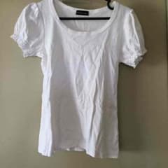 L パフスリーブ 半袖 ホワイト Tシャツのサムネイル