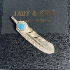タディ&キング　上銀銀縄ターコイズフェザーLL TADY&KINGハートSVフェザー銀縄ターコイズ Lサイズ ALL ITEM