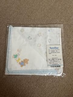 【新品・未開封】ガーゼハンカチ familiar 2枚セット　ブルーのサムネイル