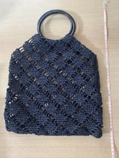 ハンドメイド かごバッグ ブラックのサムネイル