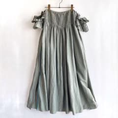 極美品✨マイラン　リネン混 2WAY ベアドレス　ロングスカート　黄緑 極美品✨マイラン リネン混 2WAY ベアドレス ロングスカート 黄緑