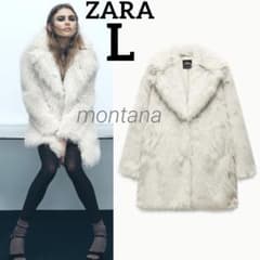 【るるる 】ZARA フェイクファーコート エクリュホワイト XLサイズ 新品 2024aw ZARA フェイクファー ミドル丈 コート L エクリュ - メルカリ