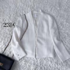 極美品 23区 ノーカラージャケット 38 白 日本製 セレモニー 入学式