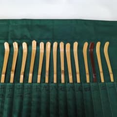 表千家歴代茶杓 14本セット 緑色収納袋付き - メルカリ