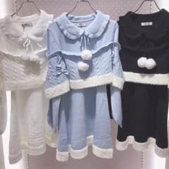 ank rougeアレンジニットワンピース ブルーのサムネイル