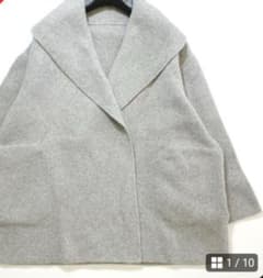 最終価格。ドゥロワー グレー ニットコート FREE SIZE - メルカリ