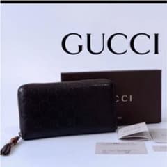 【美品】GUCCI グッチ 長財布 ラウンドファスナー GGシマ レザーのサムネイル