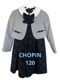 CHOPIN 格子柄アンサンブル　フォーマルワンピース120cmのサムネイル