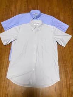 半袖 青色のみ1枚UNIQLO ドライノンアイロンシャツ Lサイズ ボタンダウンのサムネイル
