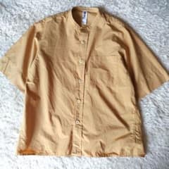 マーガレットハウエル 混麻 ノーカラーシャツ ブラウス M - メルカリ