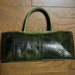 蛇皮　ハンドバッグ　グリーンのサムネイル
