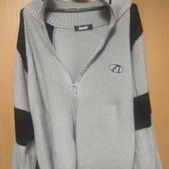 kutir ジップアップニットカーディガン グレー/ブラックのサムネイル