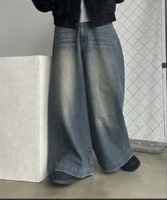 颯*山様 【ユニセックス】y2kヴィンテージブラストワイドデニムパンツのサムネイル