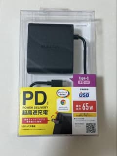 【未使用】エレコム PD 65W USB-C AC充電器 超高速充電 テレワークのサムネイル