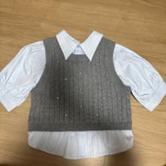 MAJESTIC LEGON 重ね着風 ニット シャツ 長袖のサムネイル