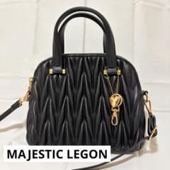 MAJESTIC LEGON プリーツデザイン ショルダーバッグ ブラックのサムネイル