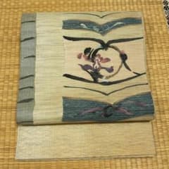象牙色に紫の花のような柄　すくい織　洒落袋帯 象牙色に紫の花のような柄 すくい織 洒落袋帯 - メルカリ