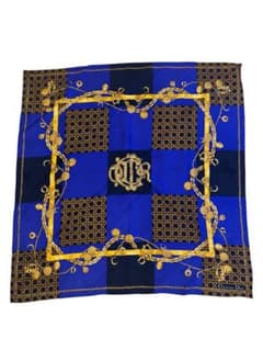 未使品 ディオール Christian Dior スカーフ チェーン柄バンダナ