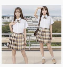 ミニスカート 黄色 なんちゃって制服 リボン付きのサムネイル