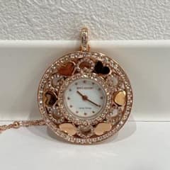 美品 Boccadamo 時計 ペンダント スワロフスキー ピンクゴールド 